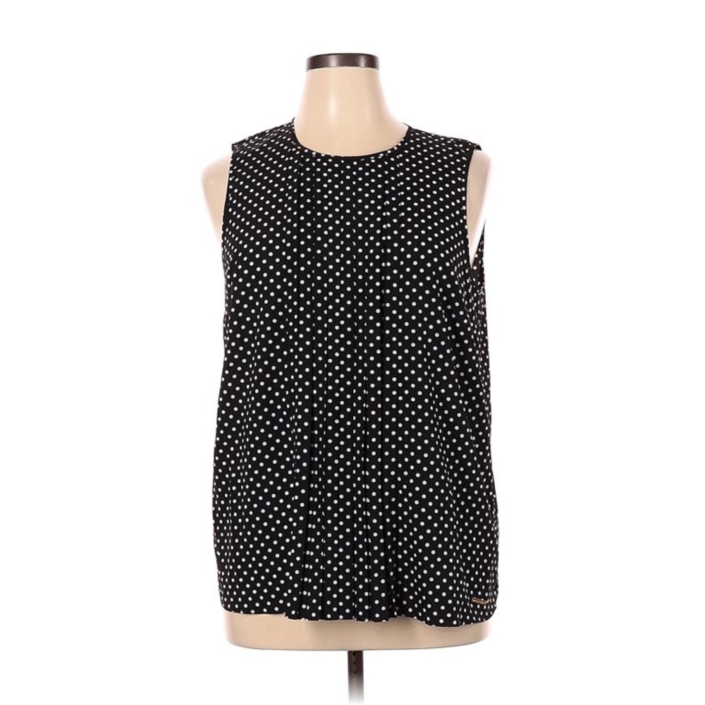 MICHAEL Michael Kors Sleeveless Blouse In Black with White Polka Dots